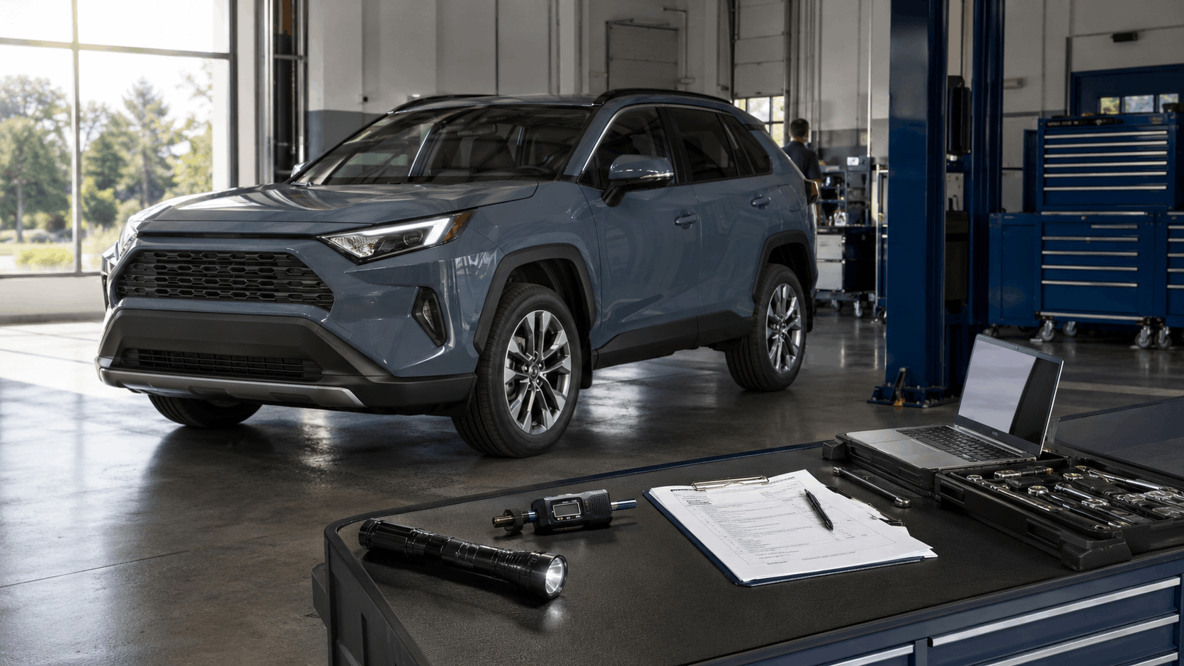 Vehicle being inspected for reliability research